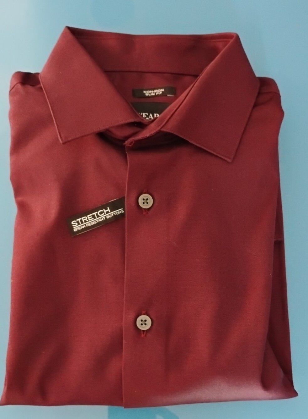 Awearness Kenneth Cole Men's Slim Fit Dress Shirt - Burgundy